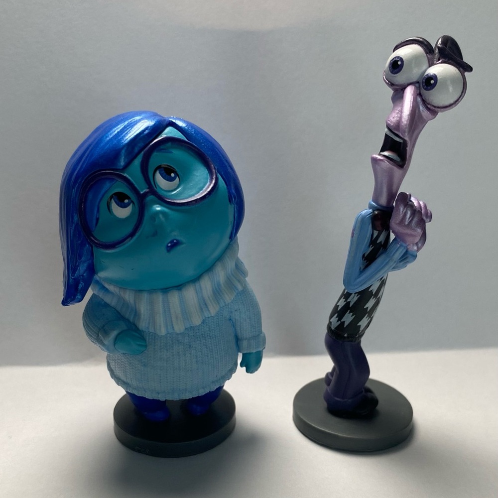 Blue and Purple Emotion Character Figure Set - Sadness & Fear Inspired